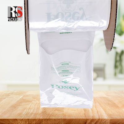 LDPE sac en plastique transparent pré-ouvert poly sur un rouleau côté coussinet sac d'auto pour les vêtements
