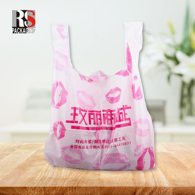 Taille personnalisée Manche en plastique à découpe sous pression T-shirt Sacs de magasinage pour le loisir