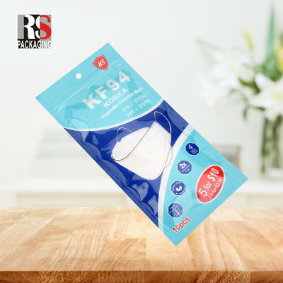 RS31-1 3 couches Poly sac plastique fermeture à glissière sac d'emballage pour masque facial