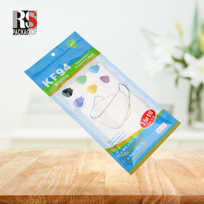 RS31-1 3 couches Poly sac plastique fermeture à glissière sac d'emballage pour masque facial