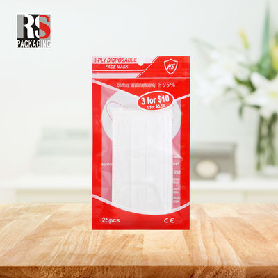 RS31-1 3 couches Poly sac plastique fermeture à glissière sac d'emballage pour masque facial