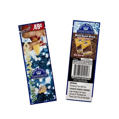 Commande personnalisée Acceptée Fermeture à glissière Récloser en plastique Enveloppes de cigare à fumer Avec impression personnalisée
