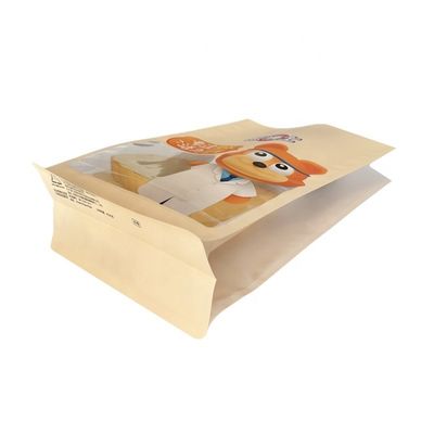Sac d'emballage alimentaire à fond plat à coque latérale pour les collations en poudre