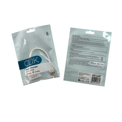 Sac à sacs en plastique transparent et brillant pour boîtier de téléphone portable et câbles USB
