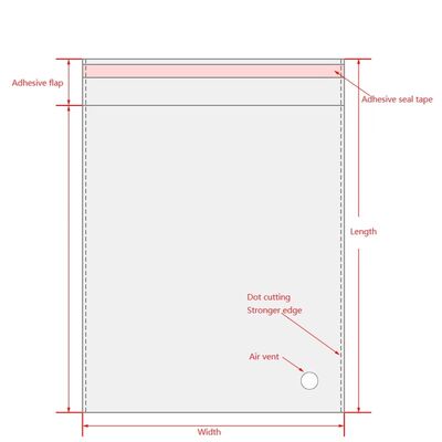Emballage de T-shirts personnalisé Sacs en plastique Opp transparents avec autoadhésif