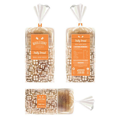 Sac à pain en LDPE transparent personnalisé pour le stockage de boulangerie OPP Sandwiches Sacs à pain Sacs d'emballage alimentaire imprimés avec torsion