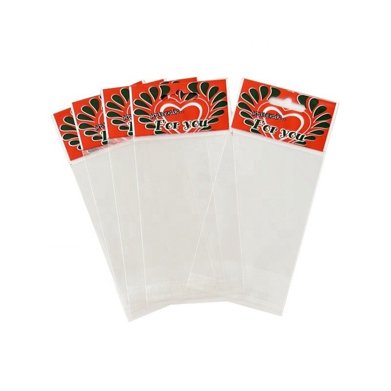 Hang Top Clear Recouvreur de cello Opp Header Sac Pour les bijoux cadeau Taille personnalisée