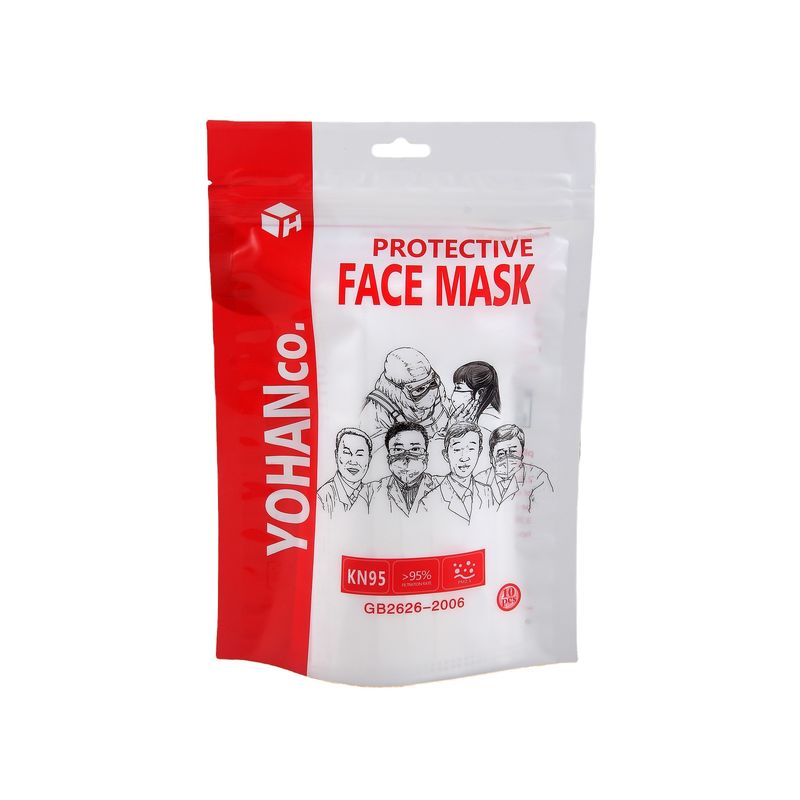 RS31-1 3 couches Poly sac plastique fermeture à glissière sac d'emballage pour masque facial