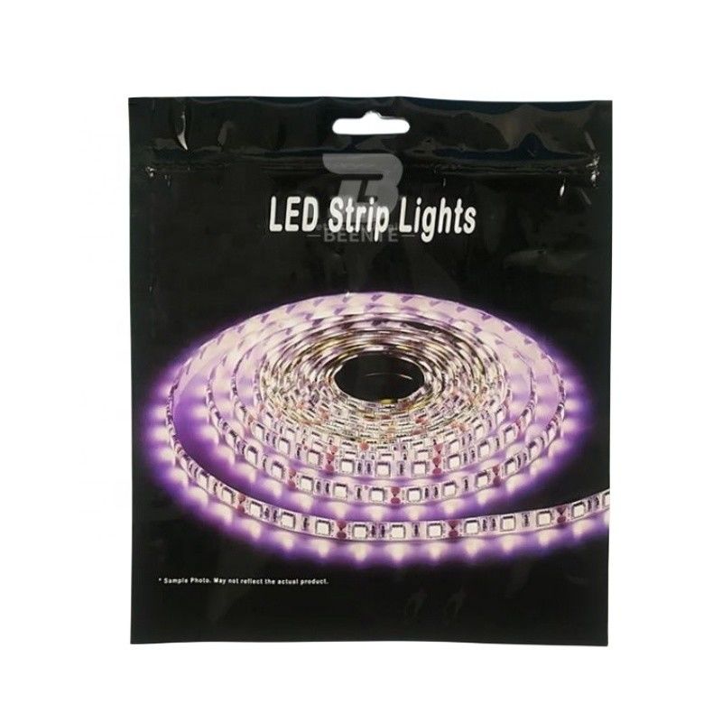 Taille personnalisée bandes LED fermeture à glissière sacs d'emballage en papier plastique pour emballage électronique