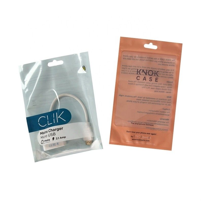 Sac à sacs en plastique transparent et brillant pour boîtier de téléphone portable et câbles USB