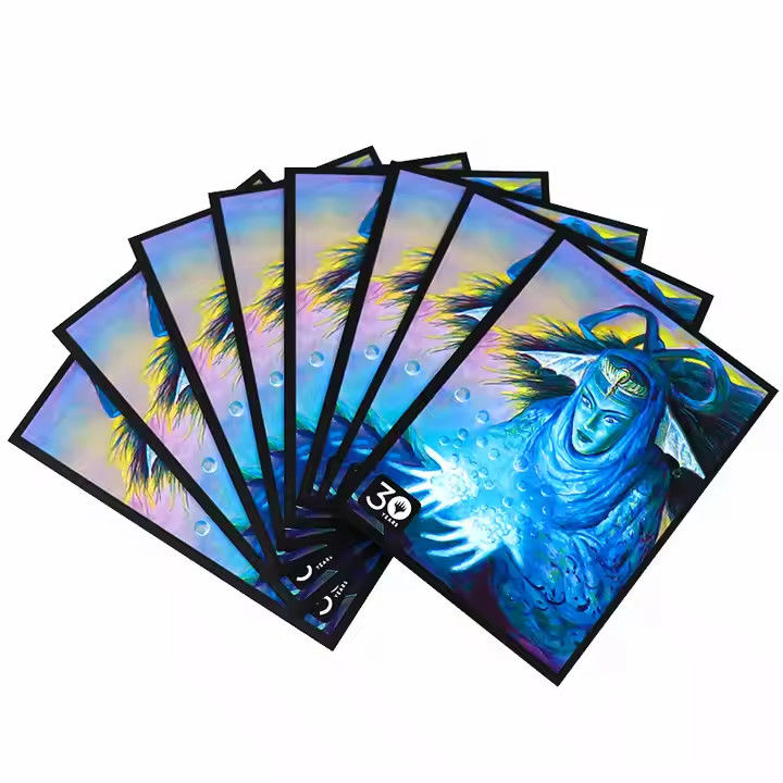 Personnalisé Super Plat Argent Intérieur Manches de Carte Protecteur HD CMYK Art Imprimé