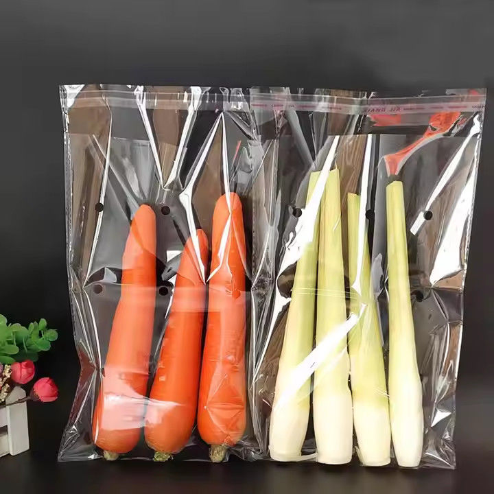 Sacs d'emballage auto-adhésifs microporeux personnalisés, sûrs et fiables pour l'emballage des aliments végétaux