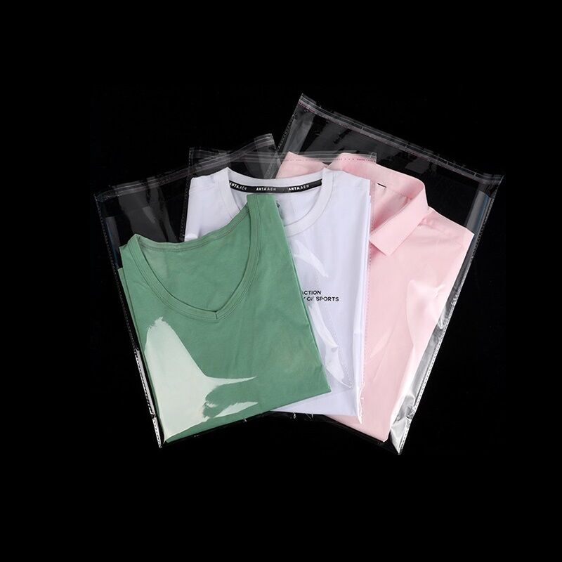 Emballage de T-shirts personnalisé Sacs en plastique Opp transparents avec autoadhésif